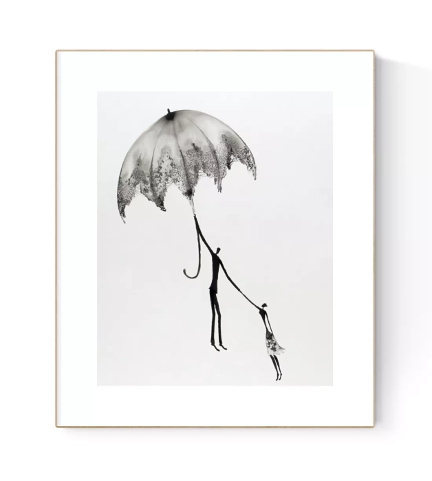 Oryginalna grafika abstrakcyjna minimal-art 40x50   