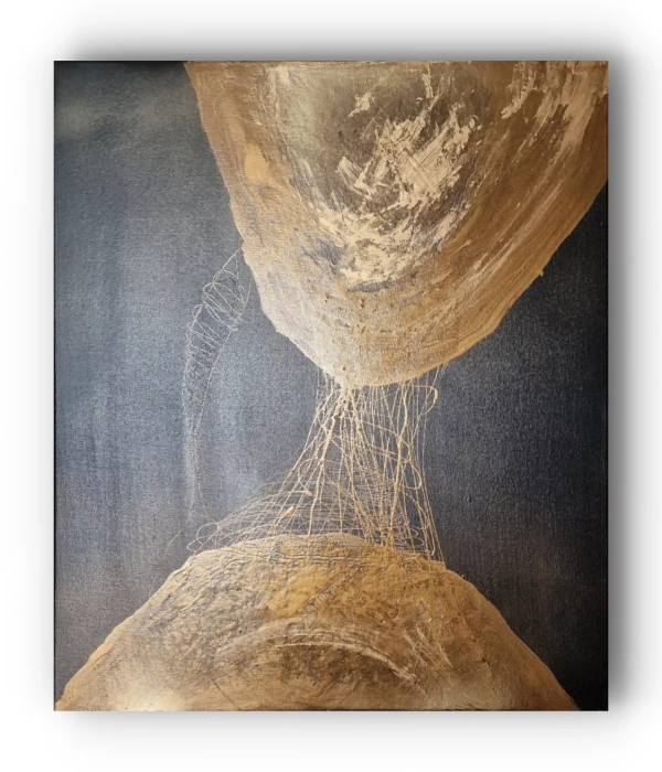 Obraz na płótnie abstrakcja ze złotem 60x70 