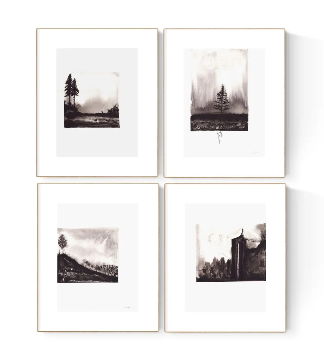 zestaw-grafik-malowane-tuszem-galeria-scienna
