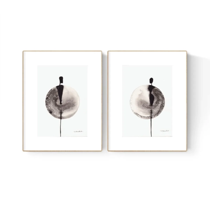 Dyptyk, elegancki zestaw grafik artystycznych