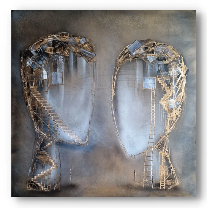 Duży obraz 150x150 cm, Cykl Sploty 