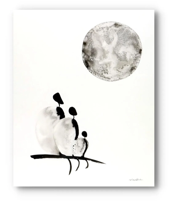Oryginalna grafika abstrakcyjna minimal-art 40x50 