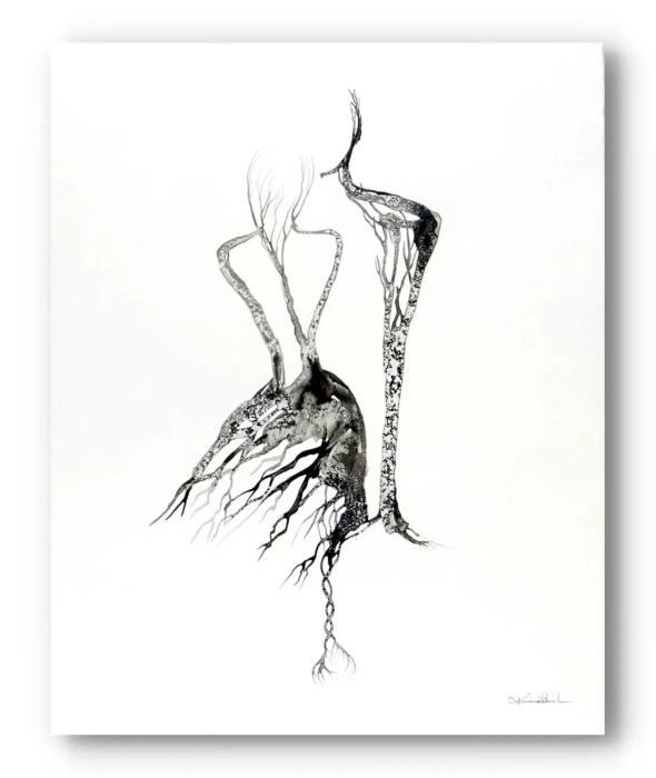 Oryginalna grafika abstrakcyjna minimal-art 40x50