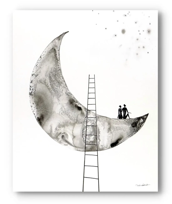 Oryginalna grafika abstrakcyjna minimal-art 40x50