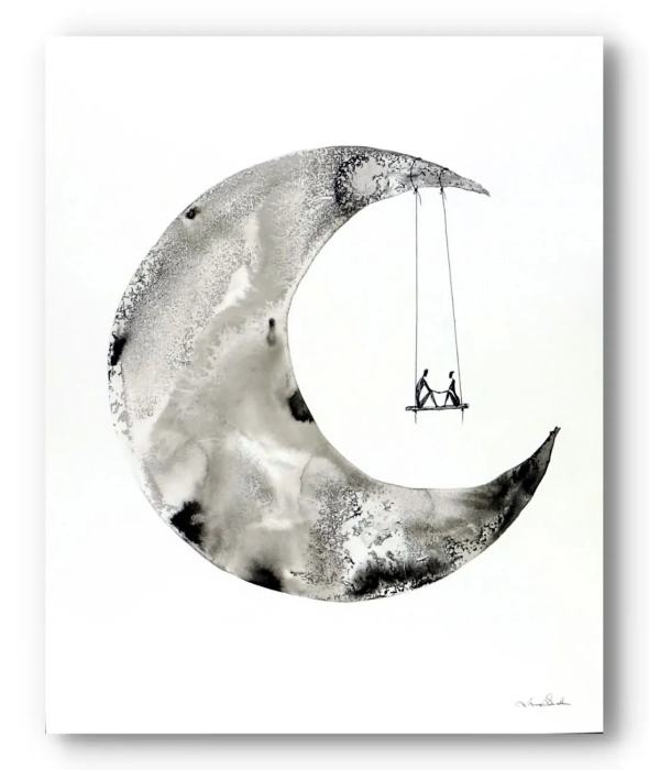 Oryginalna grafika abstrakcyjna minimal-art 40x50