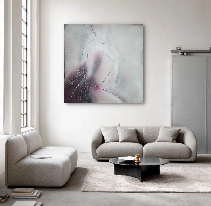 Obrazy akty na płótnie, nowoczesna abstrakcja 120x120