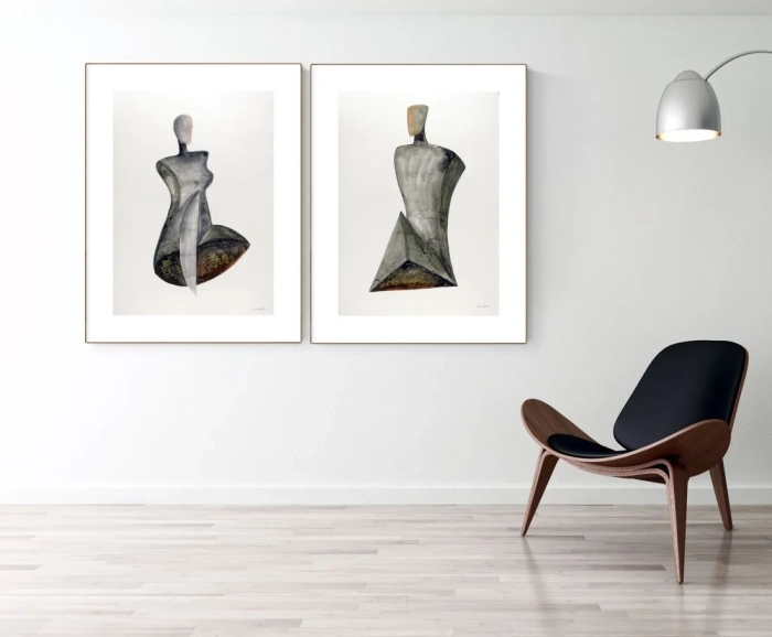 zestaw obrazów 50x70 dyptyk do salonu 