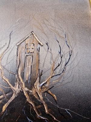 maly-obraz-Sploty-w-zlotej-ramie-mloda-sztuka-surrealizam