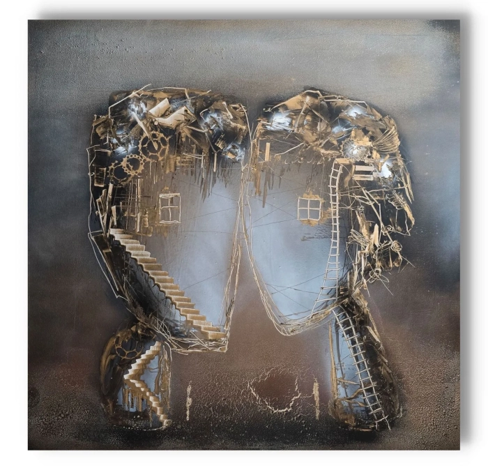 Obraz na płótnie, nowoczesny abstrakcyjny 110x110 cykl Sploty