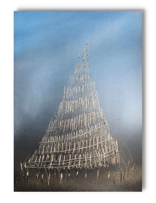 wieza-babel-recznie-malowany-obraz-nowoczesna-abstrakcja