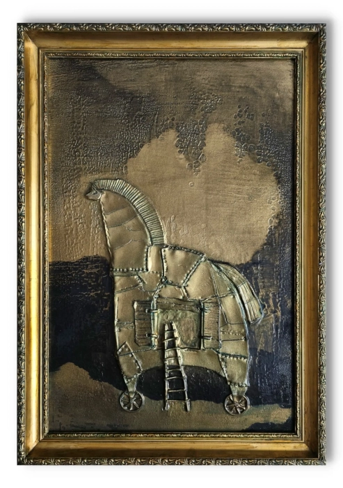 Trojan Płaskorzeźba, Obraz w złotej ramie 