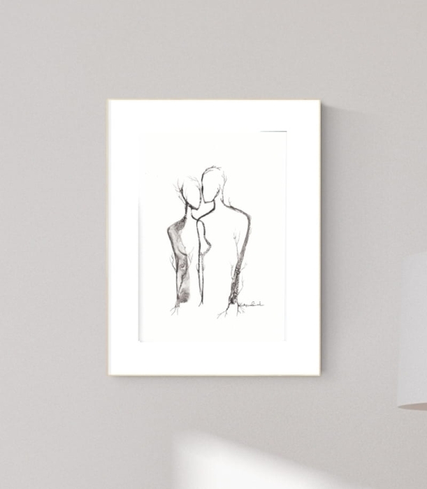 grafika 21/30 ręcznie malowana, abstrakcja