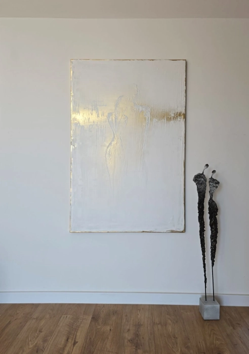 Nowoczesny obraz abstrakcja ze złotym motywem Balance 