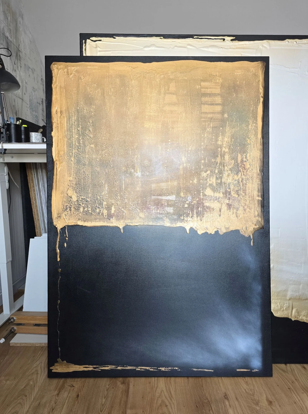 Obraz olejny 100x140 GOLD&BLACK no.3