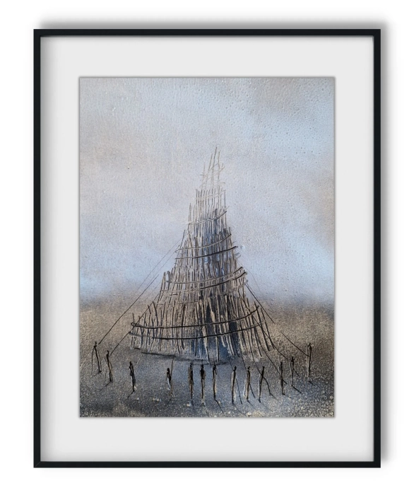 Nowoczesna abstrakcja, obraz ręcznie malowany  