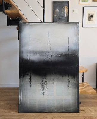 Obrazy-loft-duzy-obraz-nowoczesna-abstrakcja-slupy-elktryczne-malowany