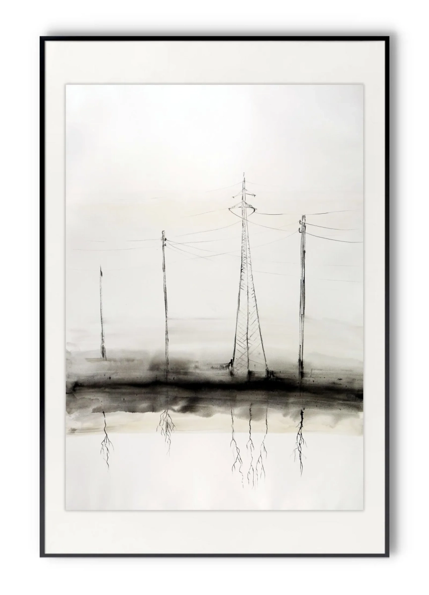 duza-grafika-na-sciene-format-B1-nowoczesna-grafika-artystyczna-słupy-elektryczne