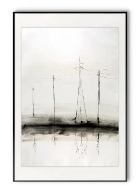 duza-grafika-na-sciene-format-B1-nowoczesna-grafika-artystyczna-słupy-elektryczne