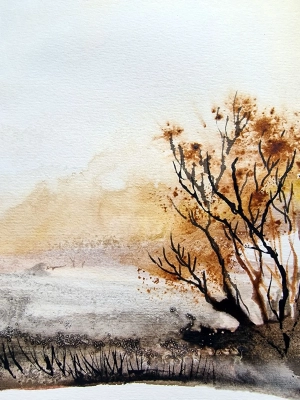 akarela-obraz-abstrakcja-pejzaz-30x30