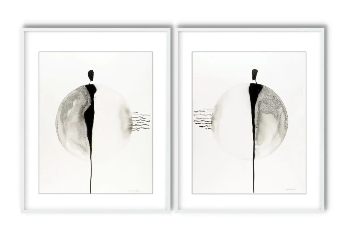 Dyptyk, elegancki zestaw grafik artystycznych 40x50