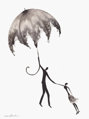grafika-30x40-elegancka-czarno-biala-parasol