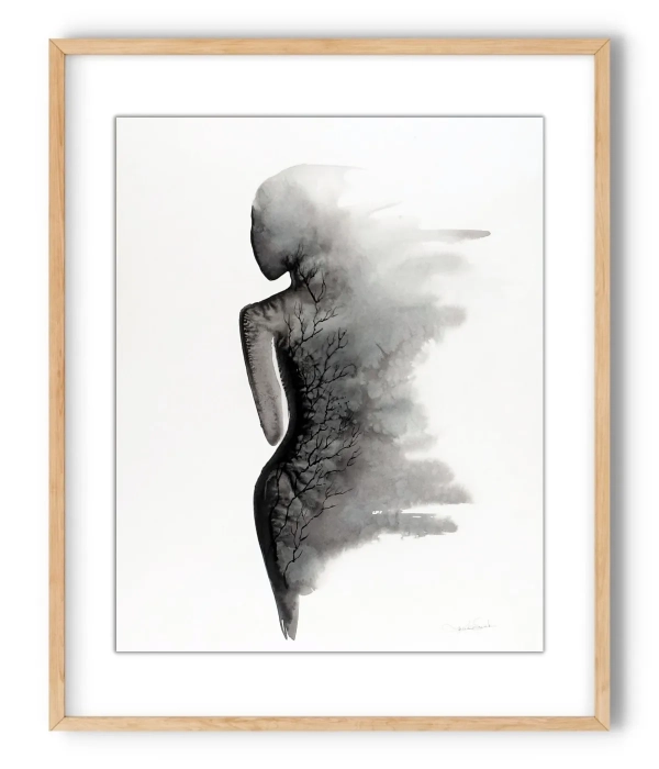 Oryginalna grafika abstrakcyjna minimal-art 40x50  