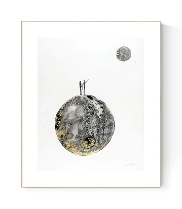 Oryginalna grafika abstrakcyjna minimal-art 40x50 