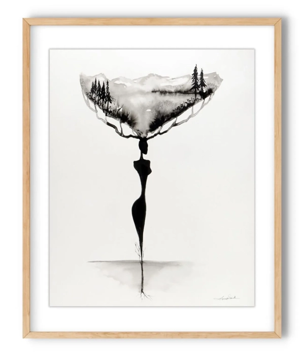 Oryginalna grafika abstrakcyjna minimal-art 40x50  