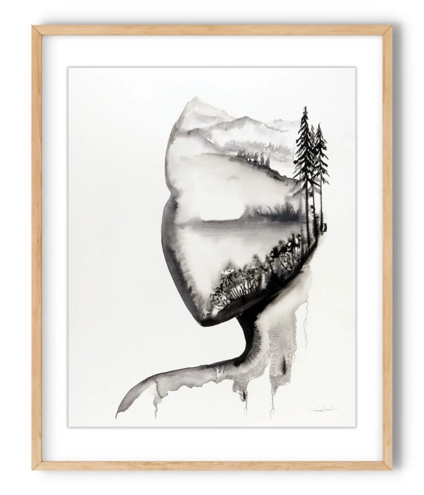 Oryginalna grafika abstrakcyjna minimal-art 40x50 