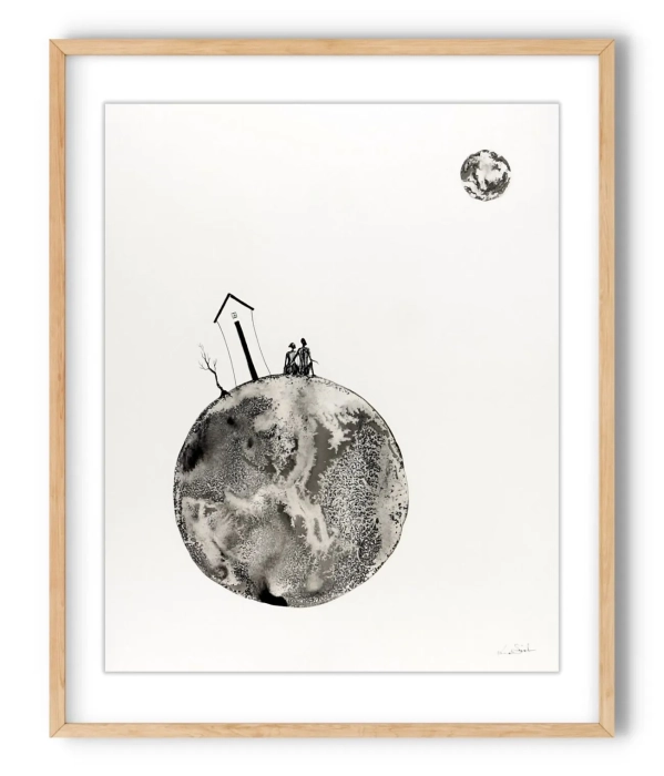 Oryginalna grafika abstrakcyjna minimal-art 40x50 