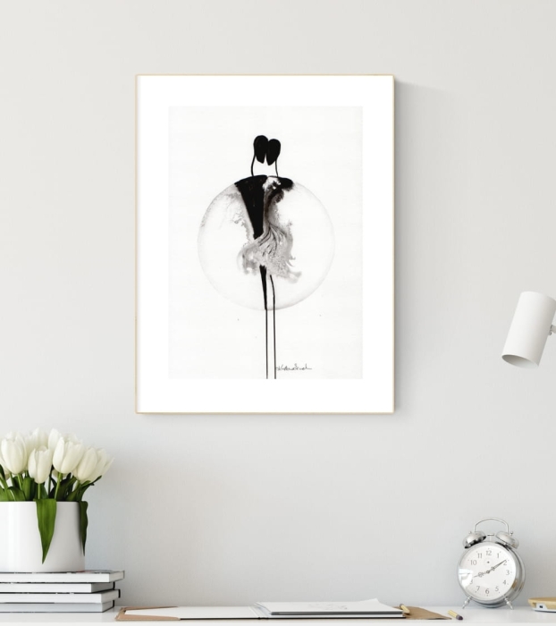 grafika 21/30 ręcznie malowana, abstrakcja