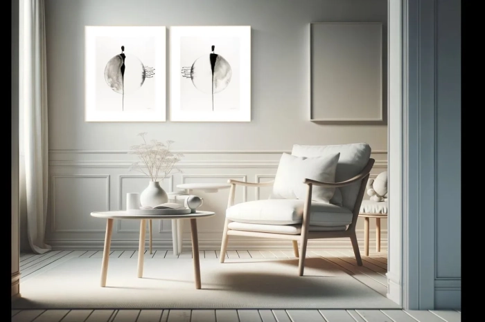Dyptyk, elegancki zestaw grafik artystycznych 40x50 