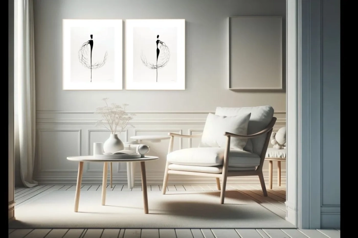 Dyptyk, elegancki zestaw grafik artystycznych 40x50 
