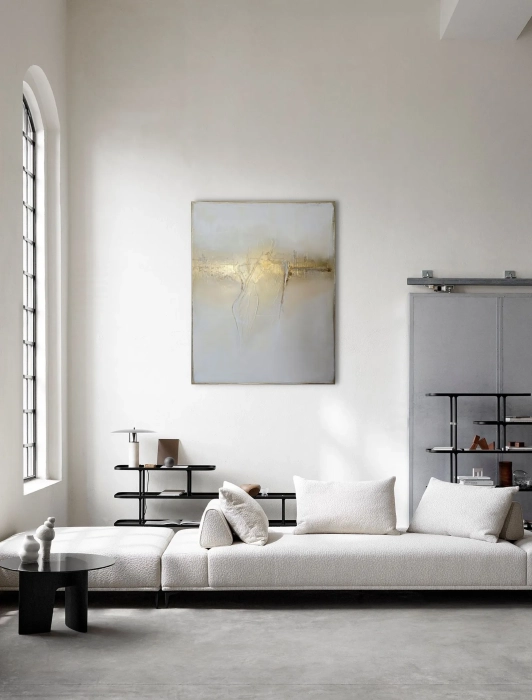 Nowoczesny obraz abstrakcja ze złotym motywem Balance 80x100