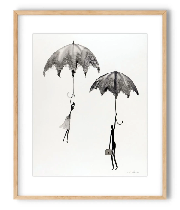 Oryginalna grafika abstrakcyjna minimal-art 40x50 