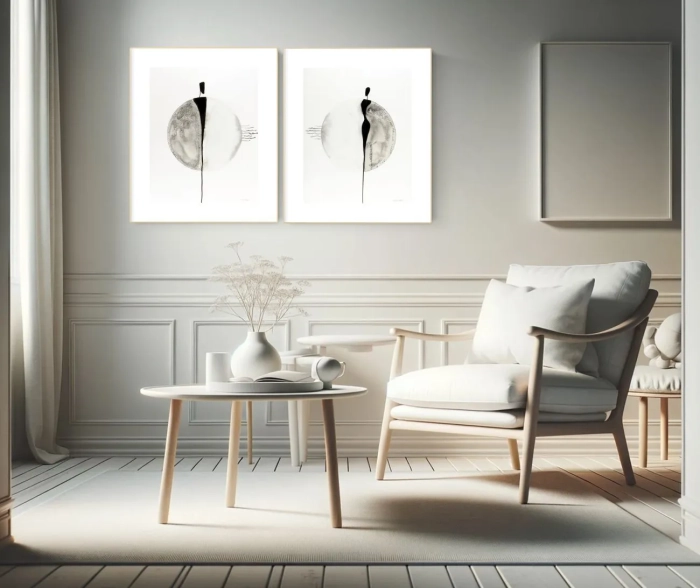 Dyptyk, elegancki zestaw grafik artystycznych 40x50 