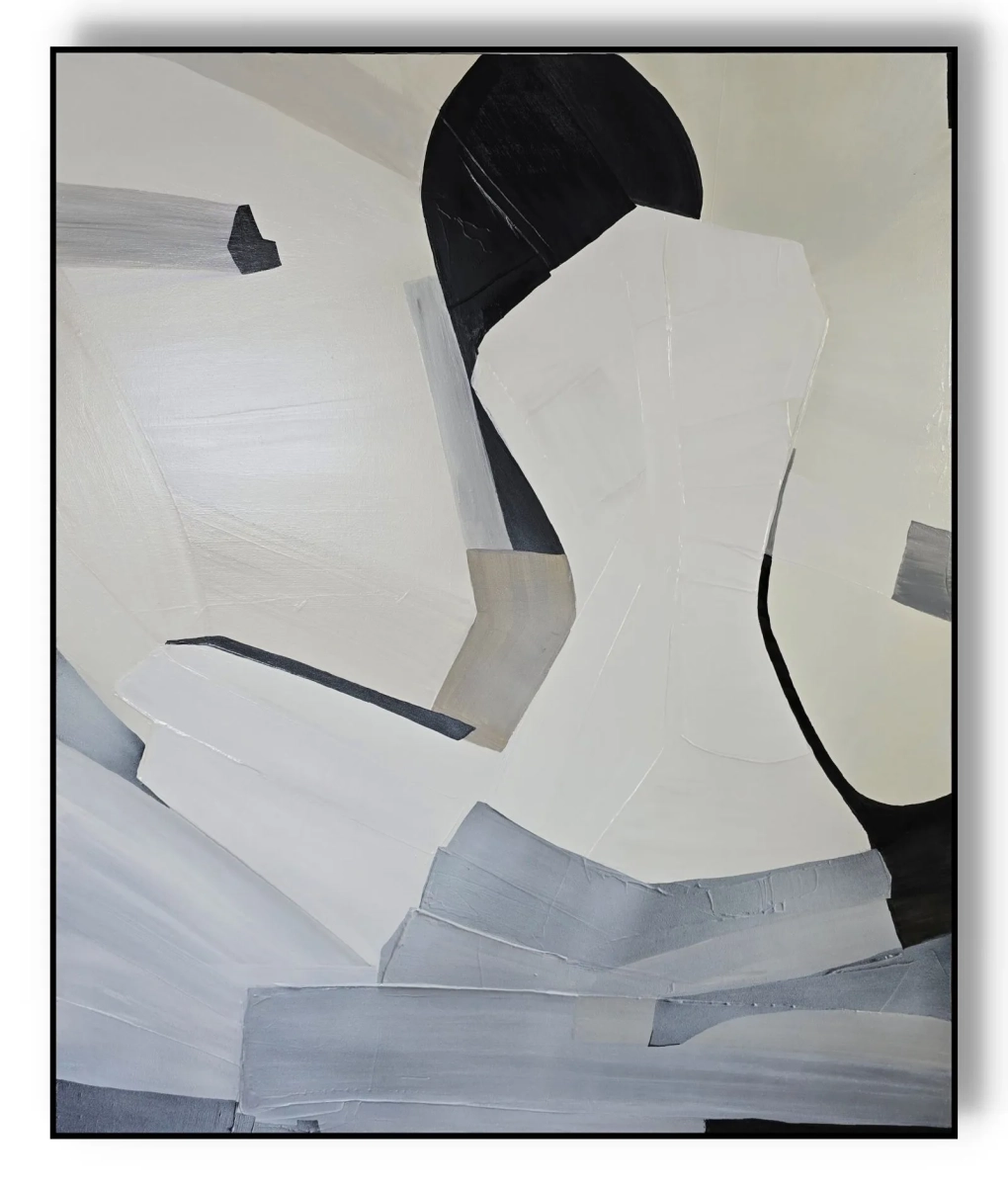 istota-spokoju-obraz-recznie-malowany-czarno-biala-abstrakcja