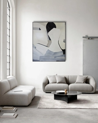 istota-spokoju-obraz-recznie-malowany-czarno-biala-abstrakcja