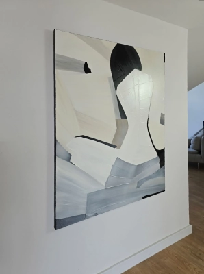 istota-spokoju-obraz-recznie-malowany-czarno-biala-abstrakcja