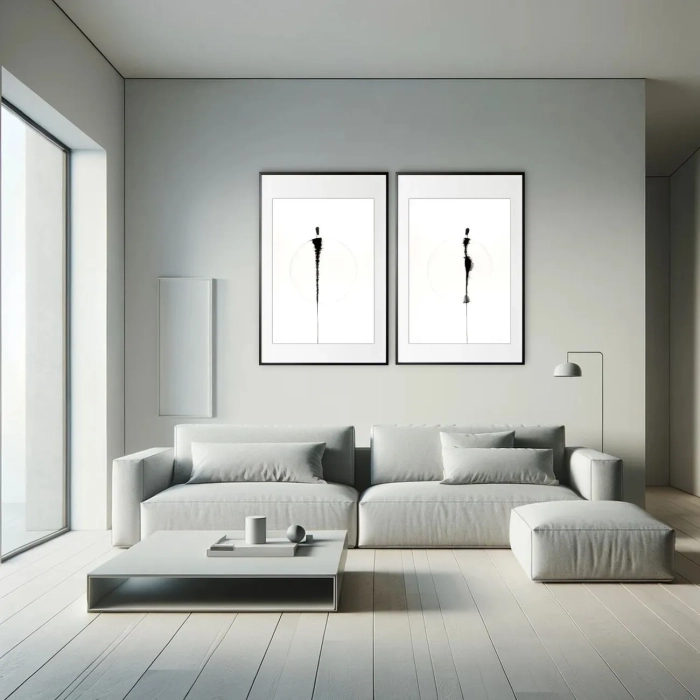 Abstrakcja Tuszem 70x100 Bliskość