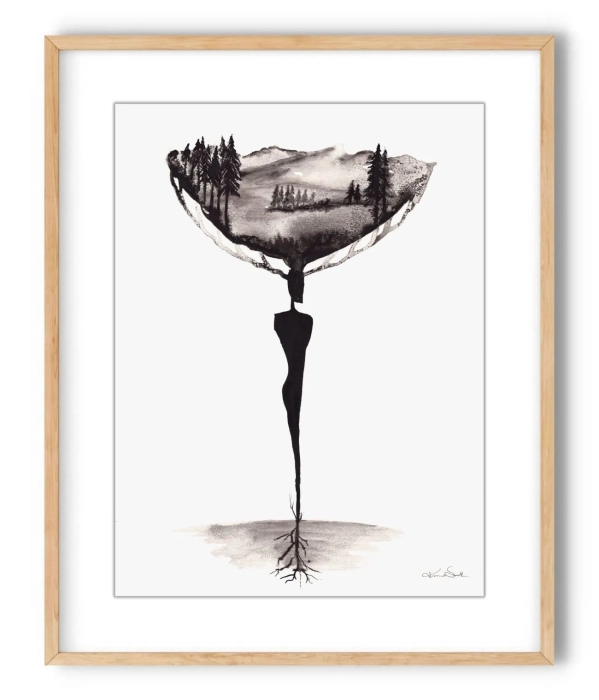 Oryginalna grafika  artystyczna 30x40 elegancki minimailzm 