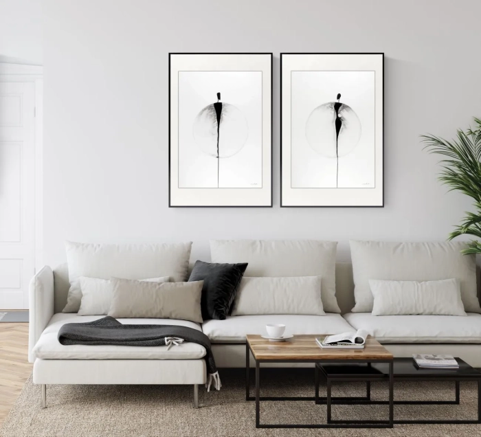 Dyptyk, elegancki zestaw grafik artystycznych 50x70