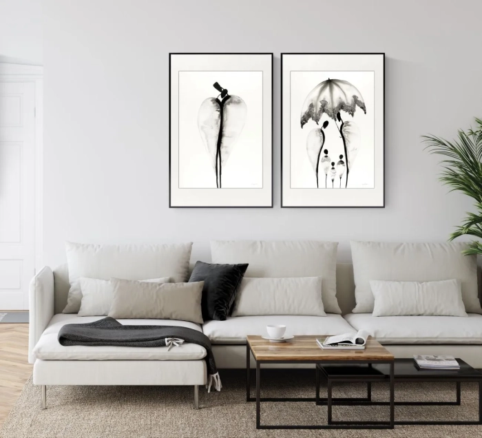 Dyptyk, elegancki zestaw grafik artystycznych 50x70