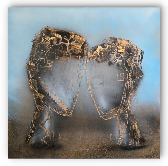 Obraz Cykl Sploty - Spotkania 120x120