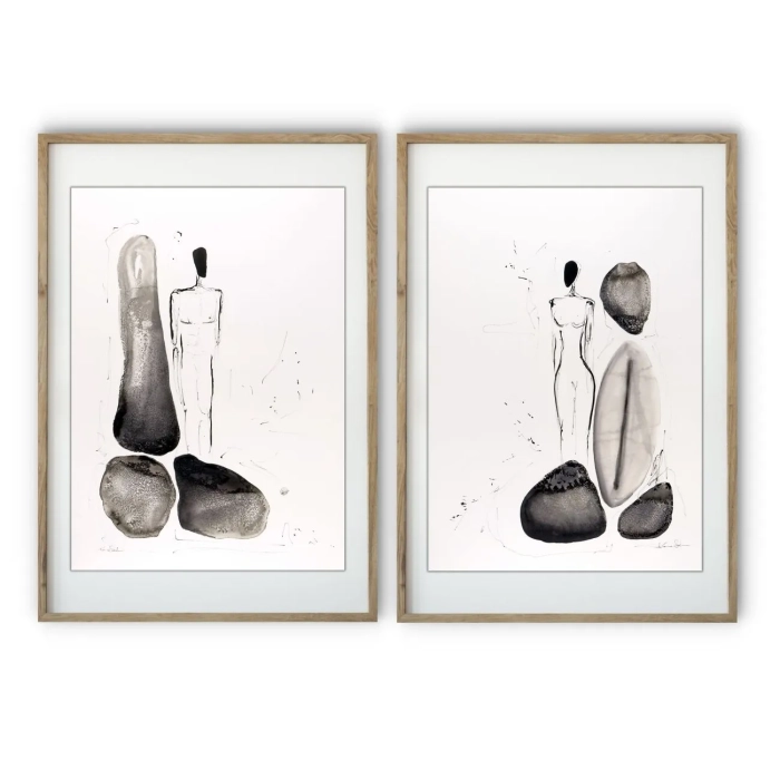 Dyptyk, elegancki zestaw grafik artystycznych 50x70 