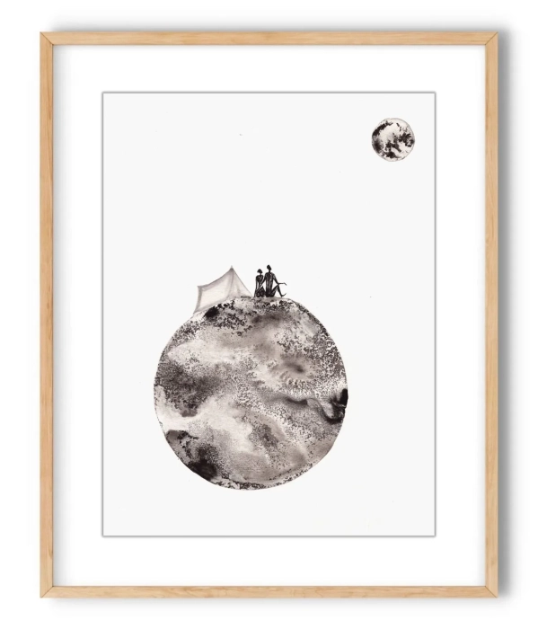 Oryginalna grafika  artystyczna 30x40 elegancki minimailzm