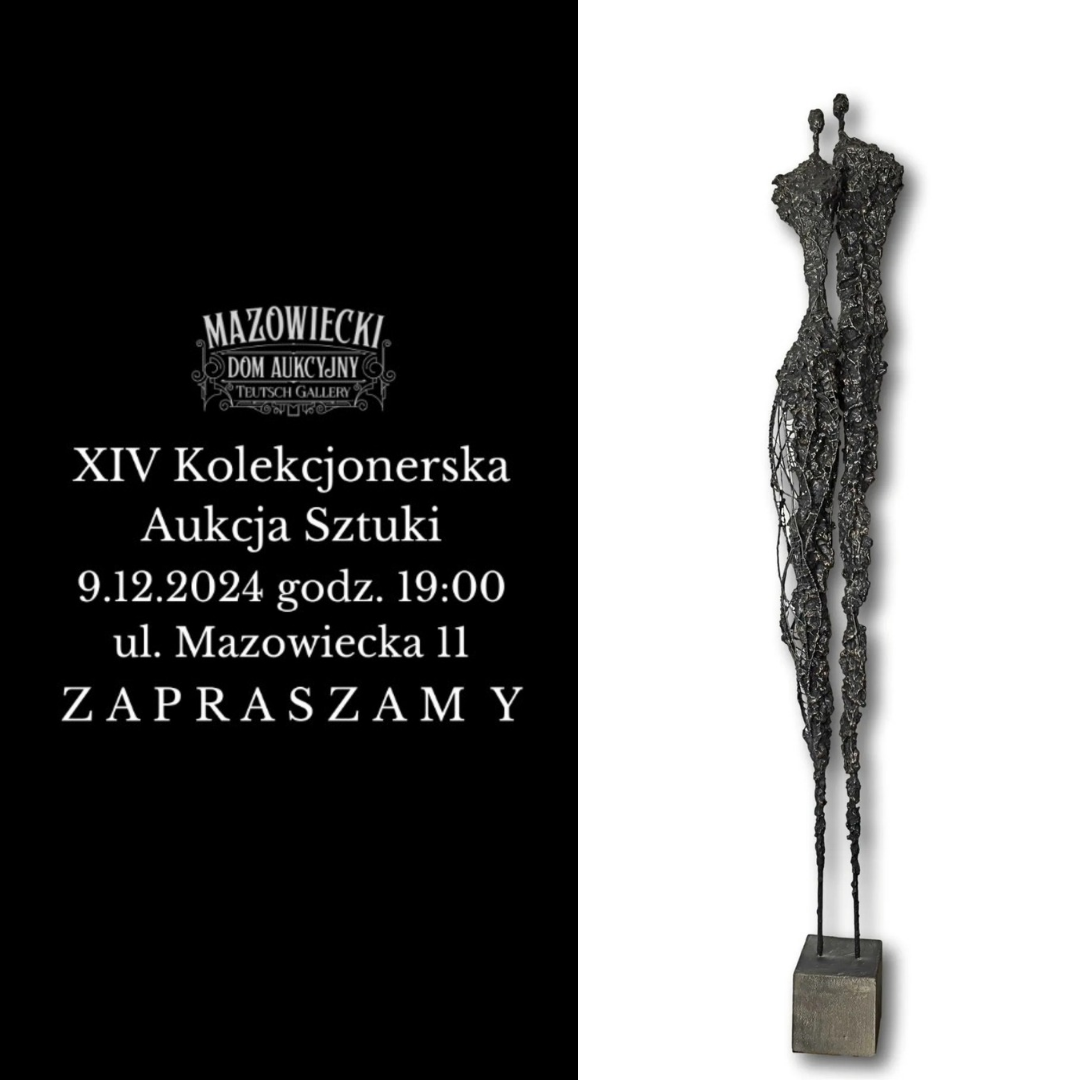 XIV Kolekcjonerska Aukcja Sztuki Mazowiecki Dom Aukcyjny Krystyna Siwek Rzeźba 173 cm Cykl Sploty