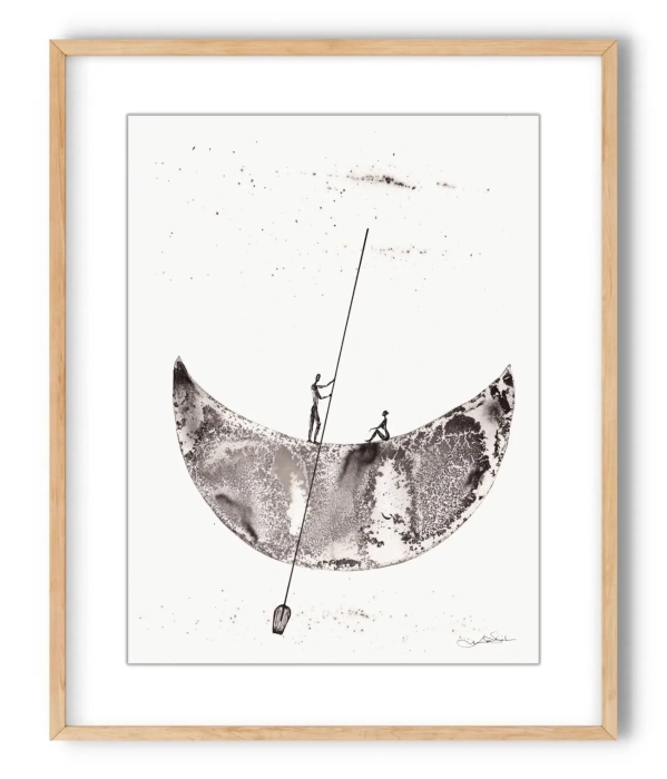 Oryginalna grafika  artystyczna 30x40 elegancki minimailzm