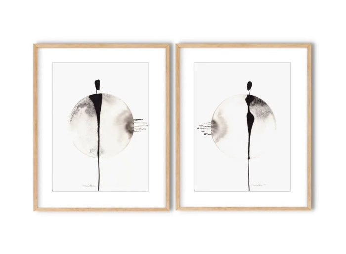 Dyptyk, elegancki zestaw grafik artystycznych 