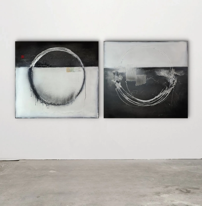 Zestaw Obrazów Energies 2x 90/100 energetyczne abstrakcje